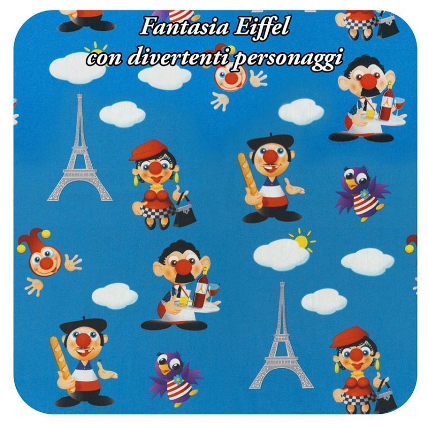 Fantasia Eiffel con divertenti personaggi